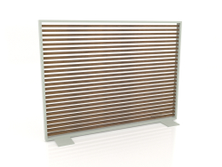 Cloison en bois artificiel et aluminium 150x110 (Teck, Gris ciment)