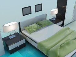 Un conjunto de muebles en el dormitorio