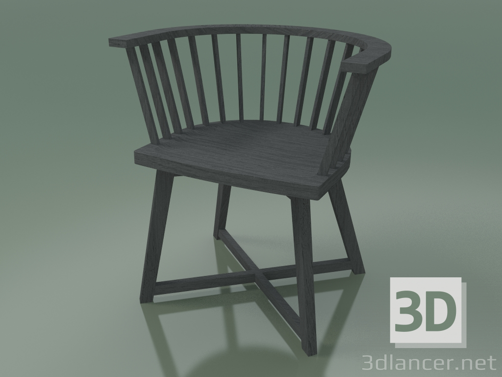 3d model Silla semicircular (24, gris) - vista previa