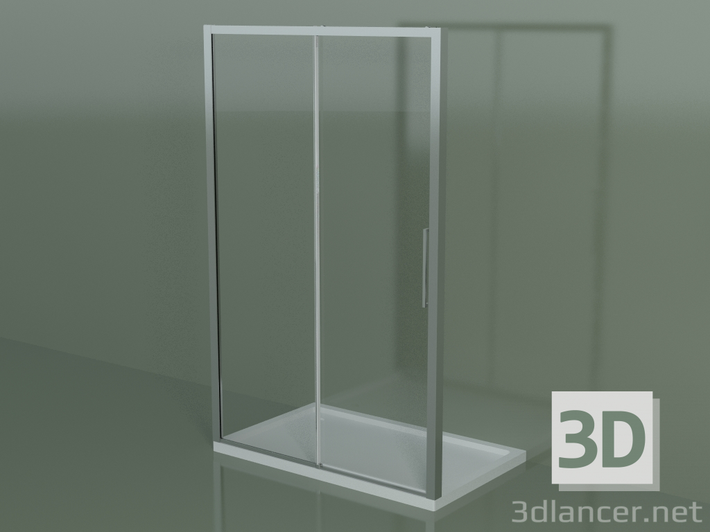 Modelo 3d Cabine de duche deslizante ZN 130, para base de duche em nicho - preview