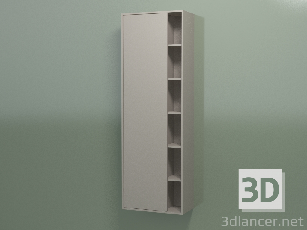 3d model Armario de pared con 1 puerta izquierda (8CUCECS01, Clay C37, L 48, P 24, H 144 cm) - vista previa