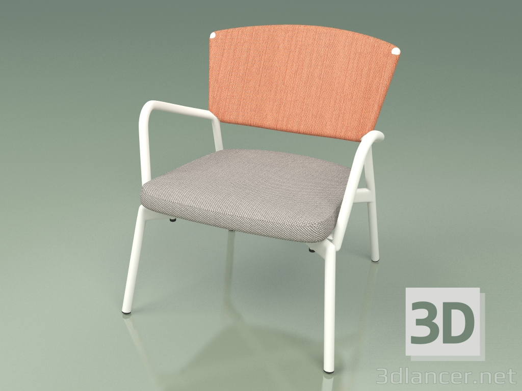 Modelo 3d Poltrona com assento macio 027 (Metal Milk, Batyline Orange) - preview