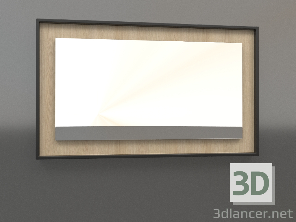 3d model Mirror ZL 18 (750x450, wood white, black) - preview