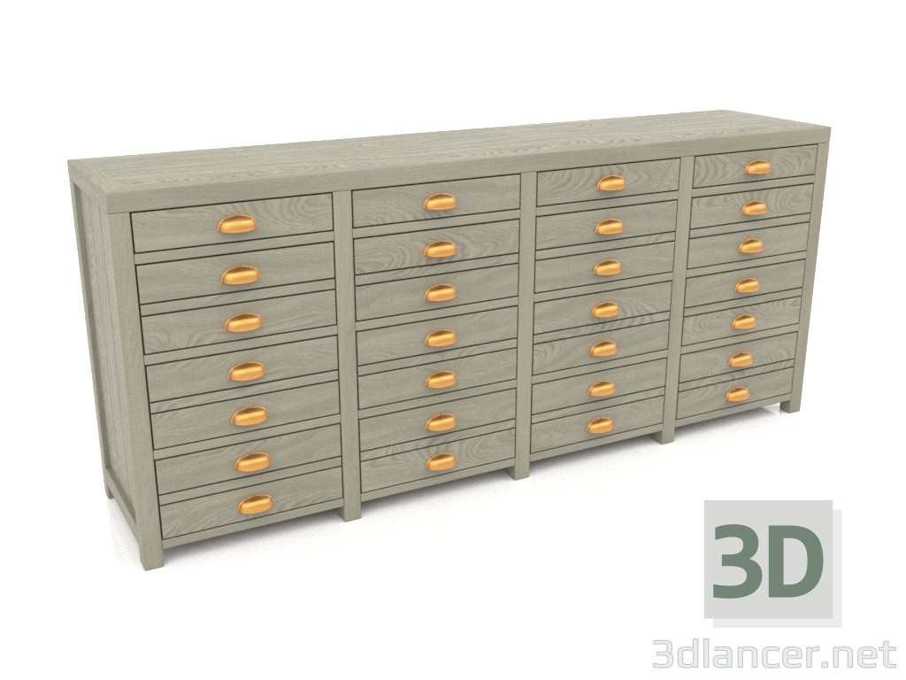 3d model Chest of drawers (4 sections) - preview