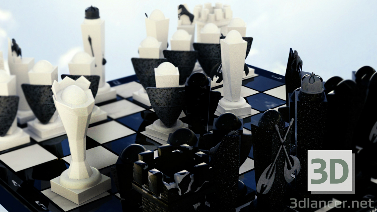 Schach für echte Männer 3D-Modell kaufen - Rendern