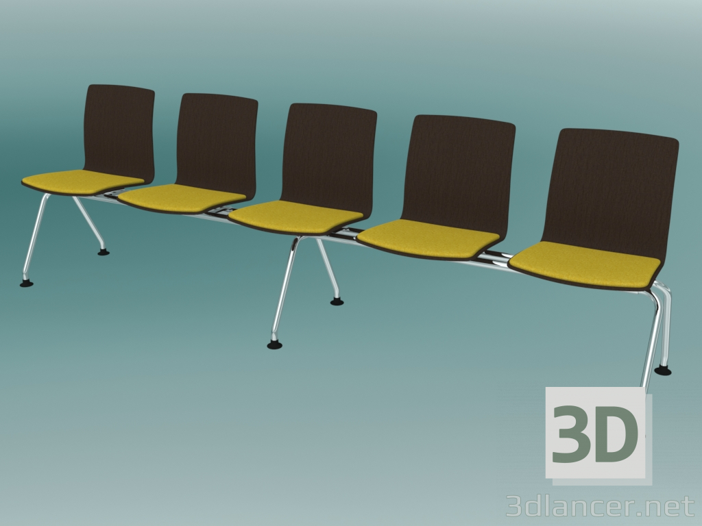 3d model Banco de cinco plazas (K22L5) - vista previa