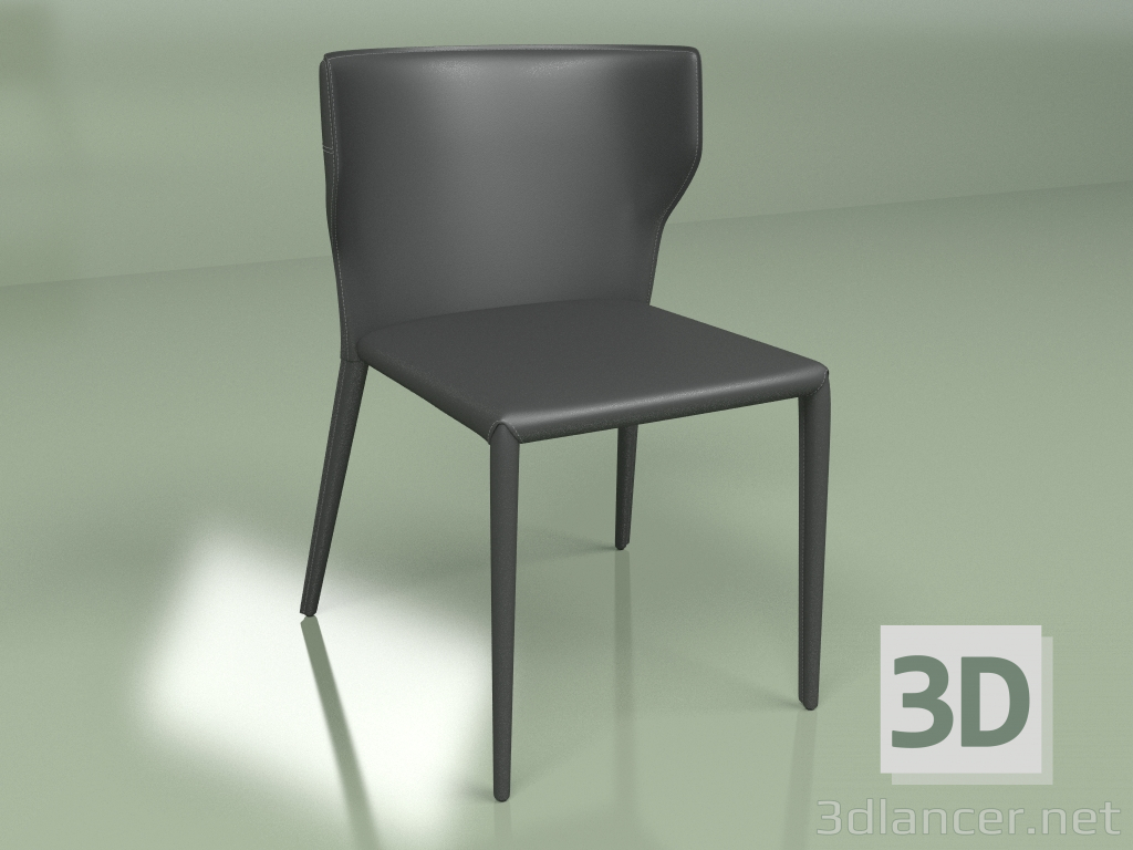 modèle 3D Chaise Tudor Noir - preview