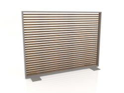 Cloison en bois artificiel et aluminium 150x110 (Teck, Gris Quartz)