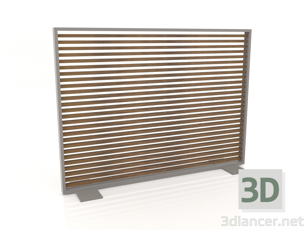 3d модель Перегородка зі штучного дерева та алюмінію 150х110 (Teak, Quartz grey) – превью