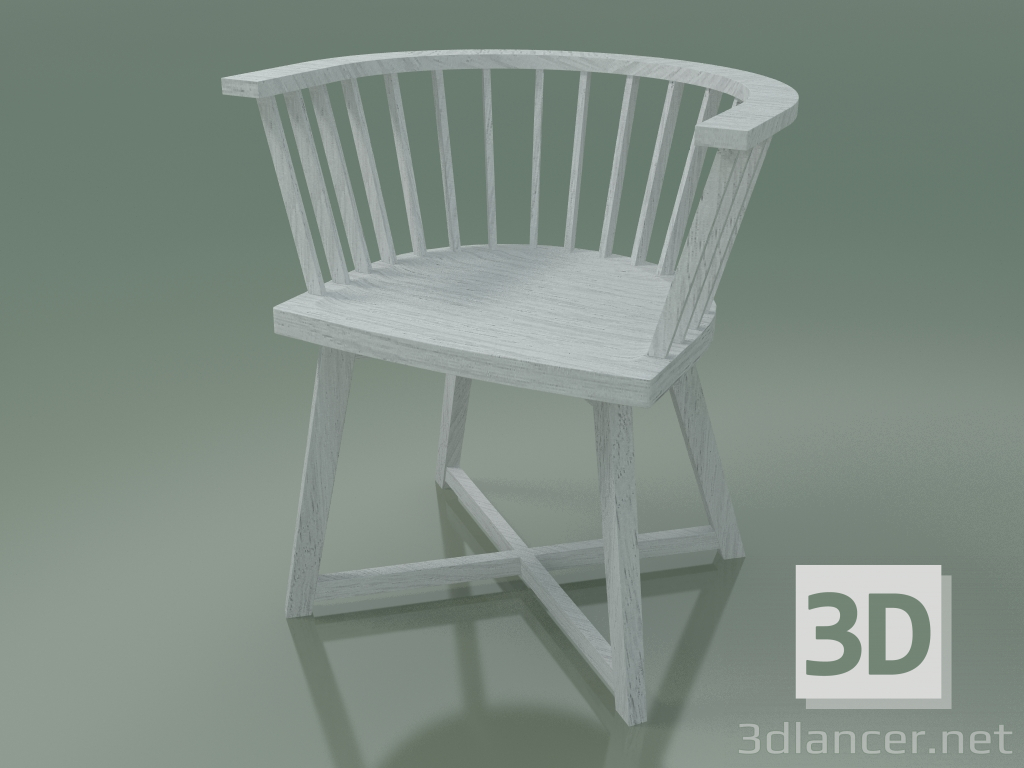 3d model Silla semicircular (24, blanca) - vista previa