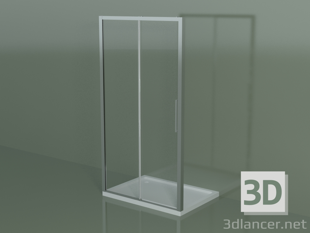 3d model Cabina de ducha corredera ZN 110, para plato de ducha en nicho - vista previa