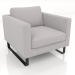 3d model Armchair (metal legs, fabric) - preview