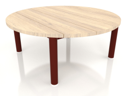 Table basse D 90 (Bordeaux, Bois Iroko)