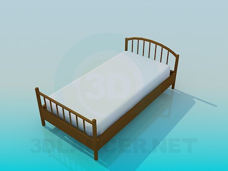 3d model Cama individual - vista previa