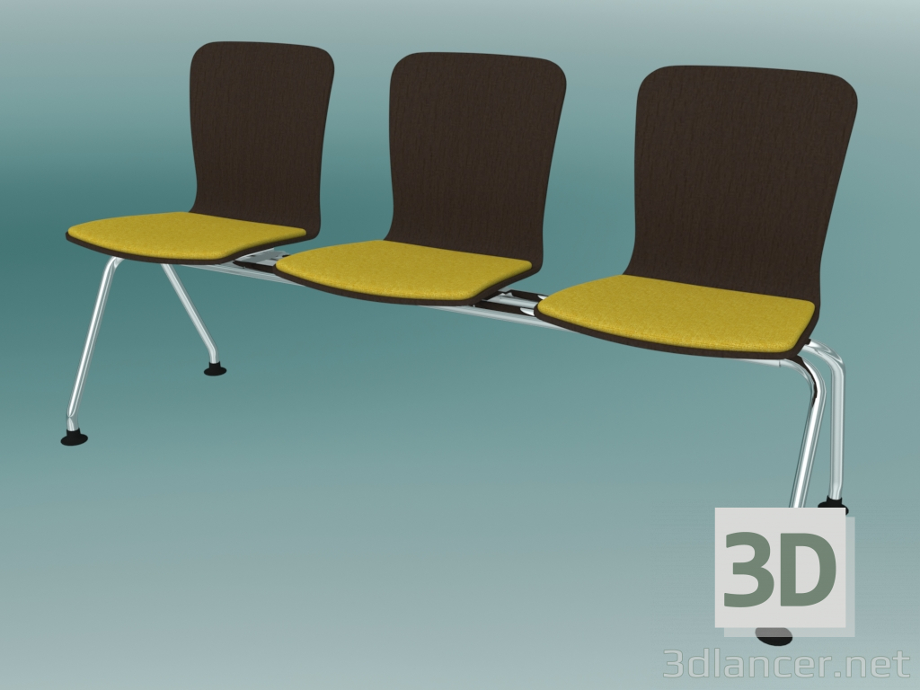 3d model Banco triple (K23L3) - vista previa