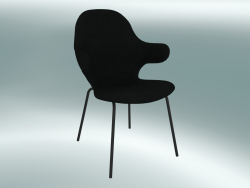 Fauteuil (JH15, 58x58 H 90cm, Cuir - Soie noire)