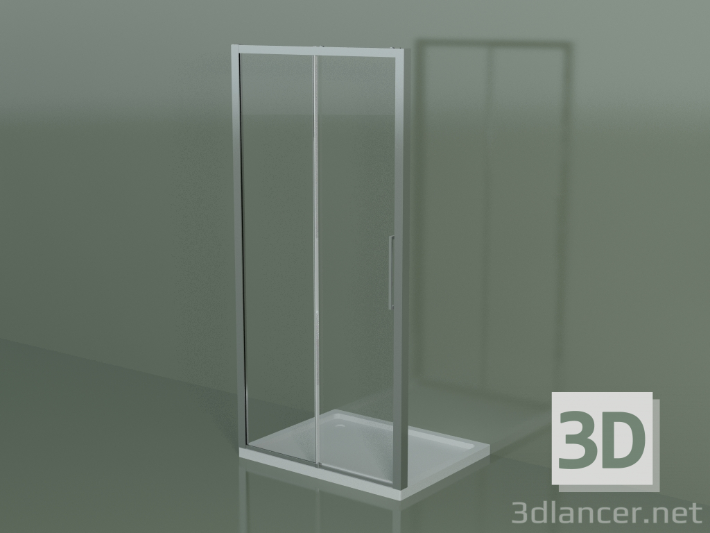 3d model Cabina de ducha corredera ZN 100, para plato de ducha en nicho - vista previa