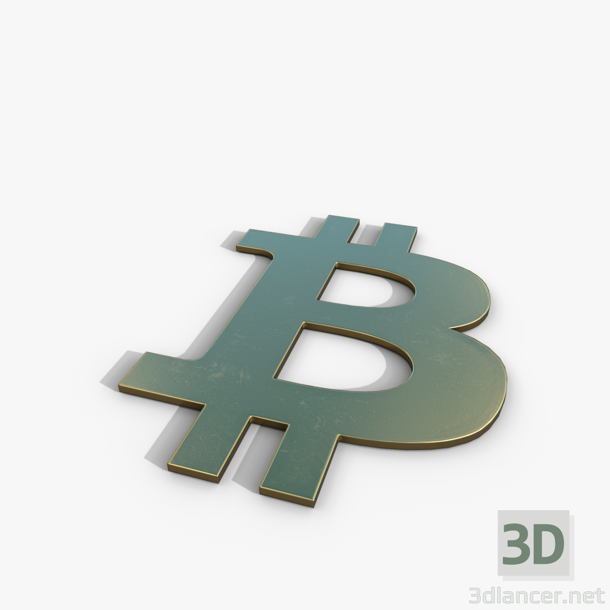 modello 3D Logo dorato Bitcoin - anteprima