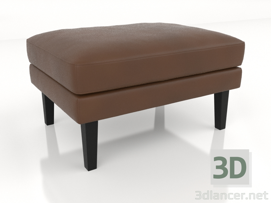 modèle 3D Pouf (pieds hauts, cuir) - preview