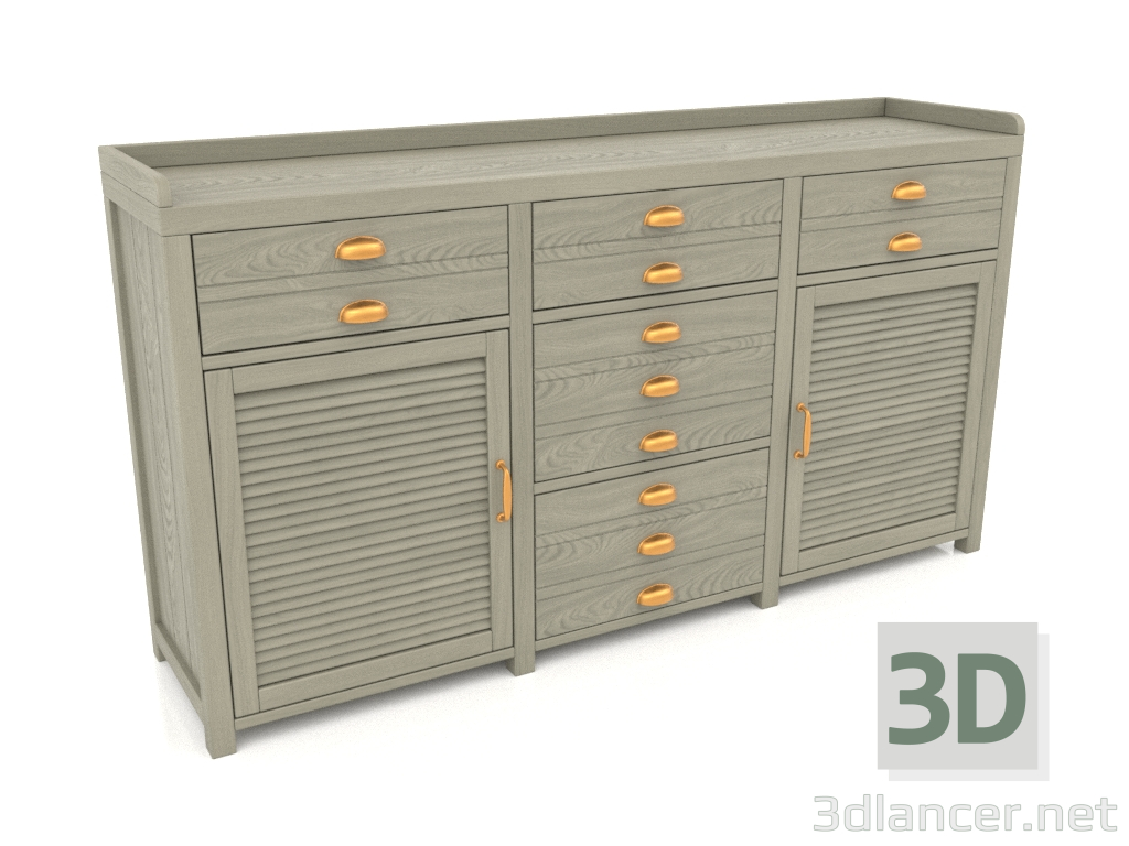 3d model Waiter station with drawers and doors (3 sections) - preview