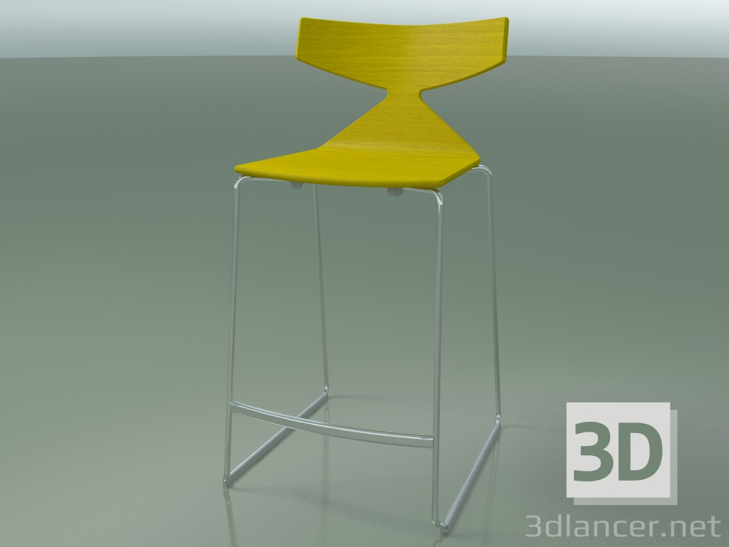 modello 3D Sgabello da bar impilabile 3703 (giallo, CRO) - anteprima