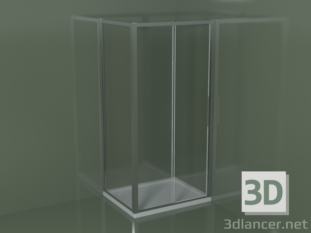 Modelo 3d Cabine de duche de canto ZN + ZG 100 com porta de correr - preview