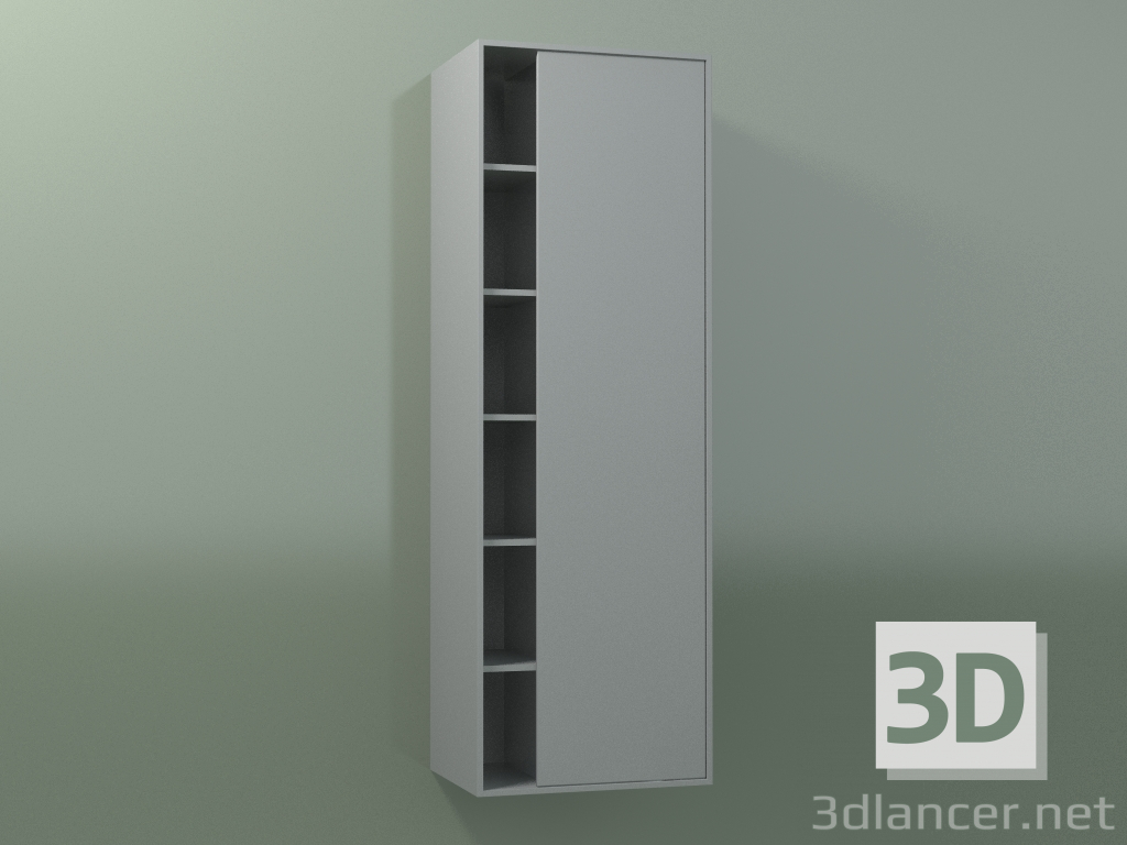 3d model Armario de pared con 1 puerta derecha (8CUCEDD01, Silver Grey C35, L 48, P 36, H 144 cm) - vista previa