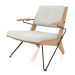 3d model Lounge chair with a metal frame (light oak) - preview