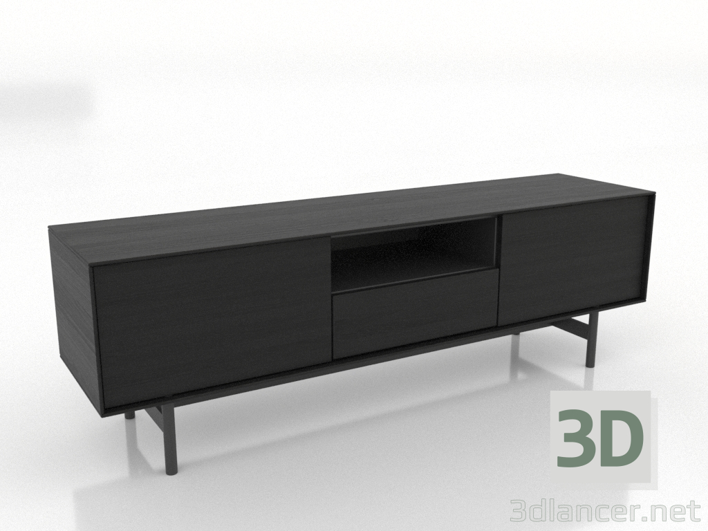 3d model TV cabinet 1450 mm (black RAL 9005) - preview 3d model TV cabinet 1450 mm (black RAL 9005) - preview