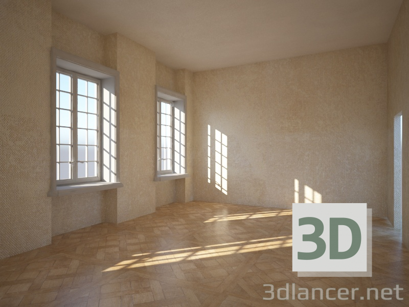 3d модель Сцена интерьера комнаты. – превью