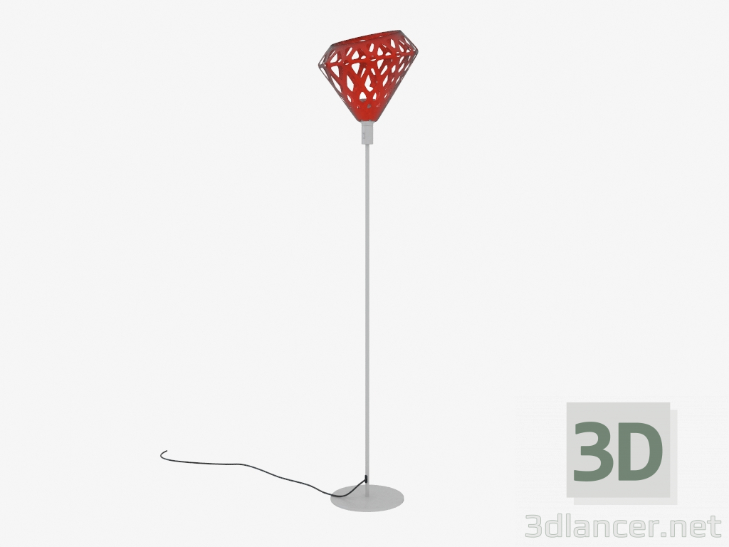 modello 3D Lampada da terra (luce arancione) - anteprima