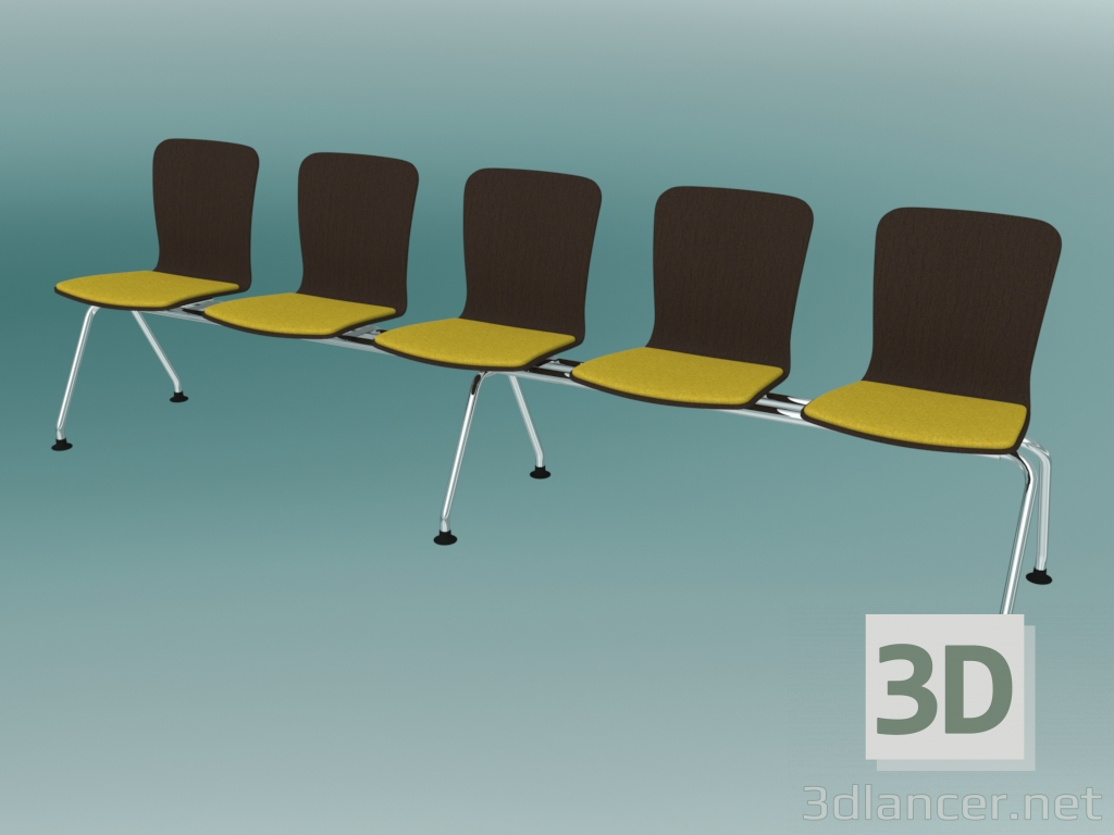 modèle 3D Banquette cinq places (K23L5) - preview