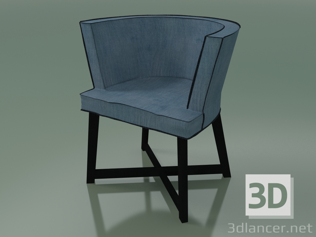 3d model Sillón semicircular (26, negro) - vista previa