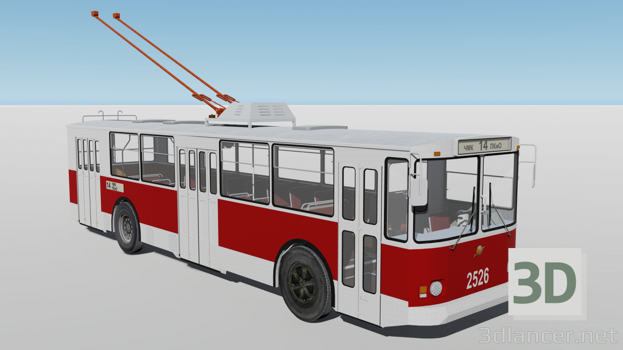 3d Trolleybus ZIU-682B model buy - render