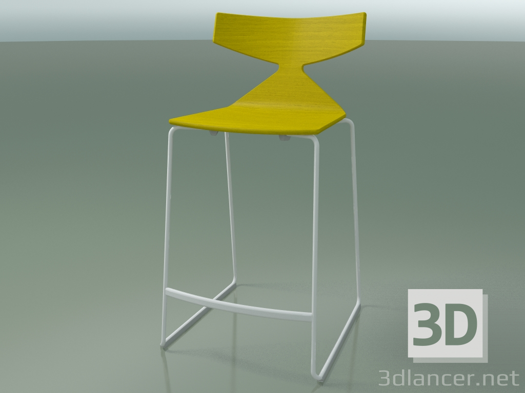 3d model Stackable Bar Stool 3703 (Yellow, V12) - preview