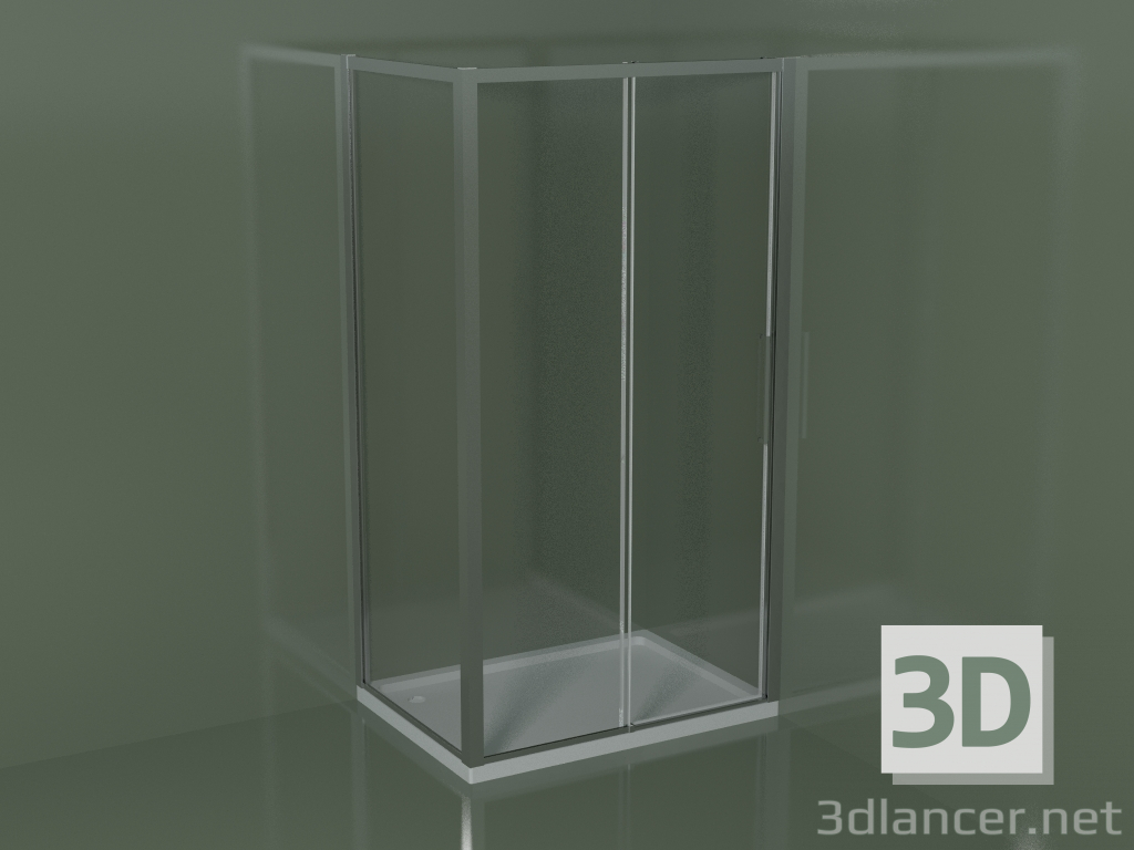 3d model Cabina de ducha de esquina ZN + ZG 110 con puerta corredera - vista previa