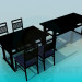 3d model Tables and chairs set - preview