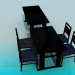 3d model Tables and chairs set - preview