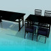 3d model Tables and chairs set - preview