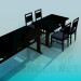 3d model Tables and chairs set - preview