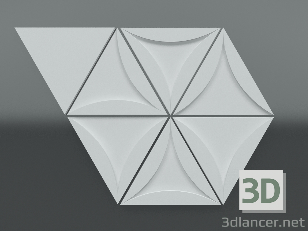 Modelo 3d Painel 3d de gesso S-218 - preview