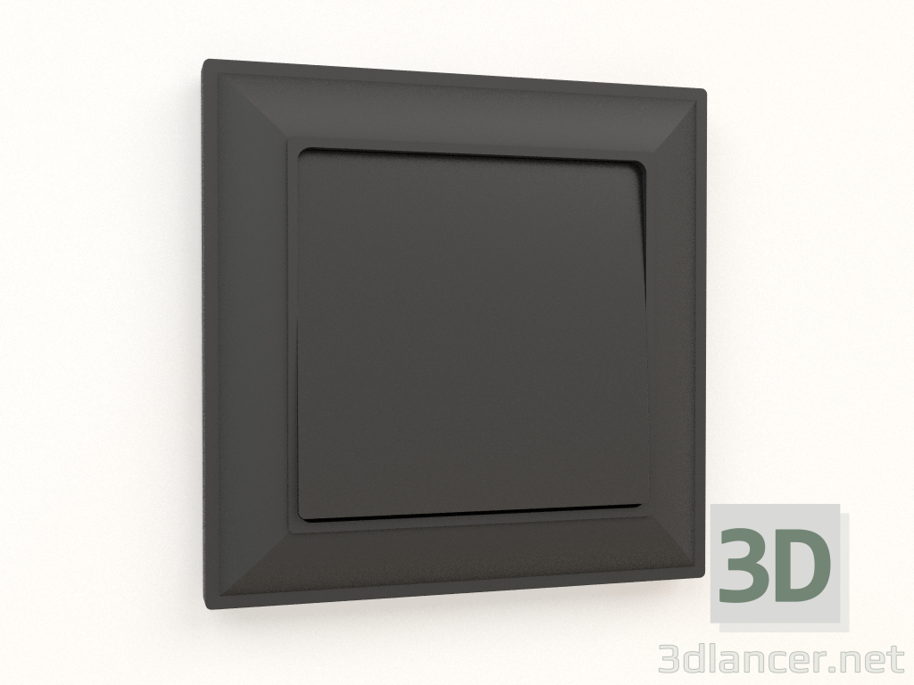 Modelo 3d Interruptor de um grupo (preto fosco) - preview