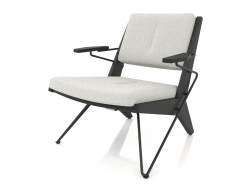 Lounge chair with a metal frame (black oak)