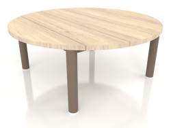 Table basse D 90 (Bronze, bois Iroko)