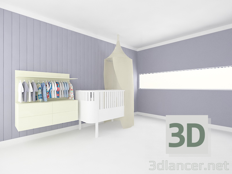 3D modeli beşik - önizleme