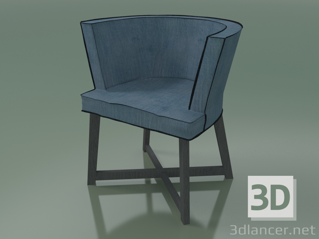 3d model Sillón semicircular (26, gris) - vista previa