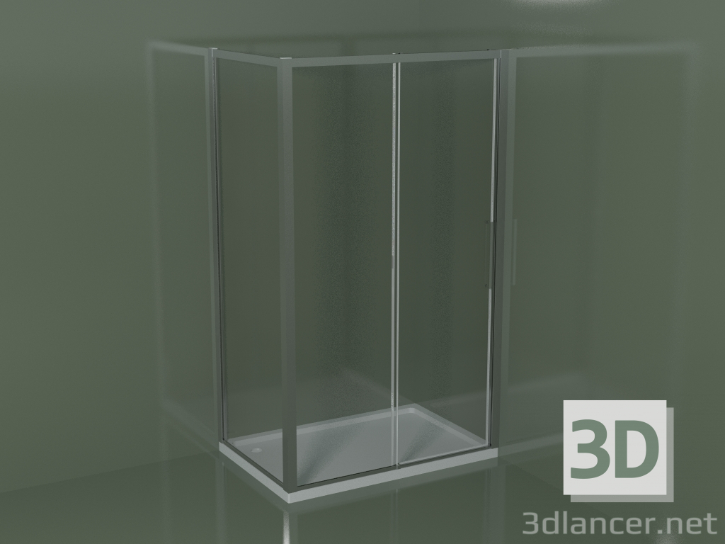 Modelo 3d Cabine de duche de canto ZN + ZG 120 com porta de correr - preview