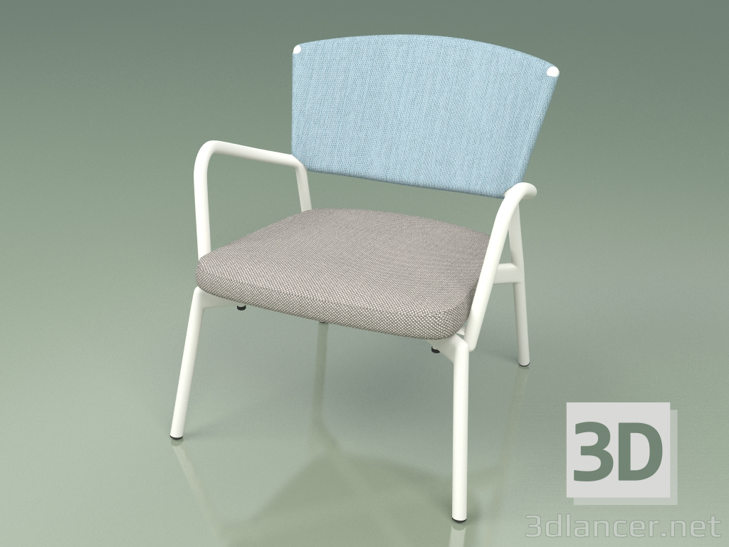 Modelo 3d Poltrona com assento macio 027 (Metal Milk, Batyline Sky) - preview