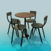 3d model Mesa con sillas para Cafe - vista previa