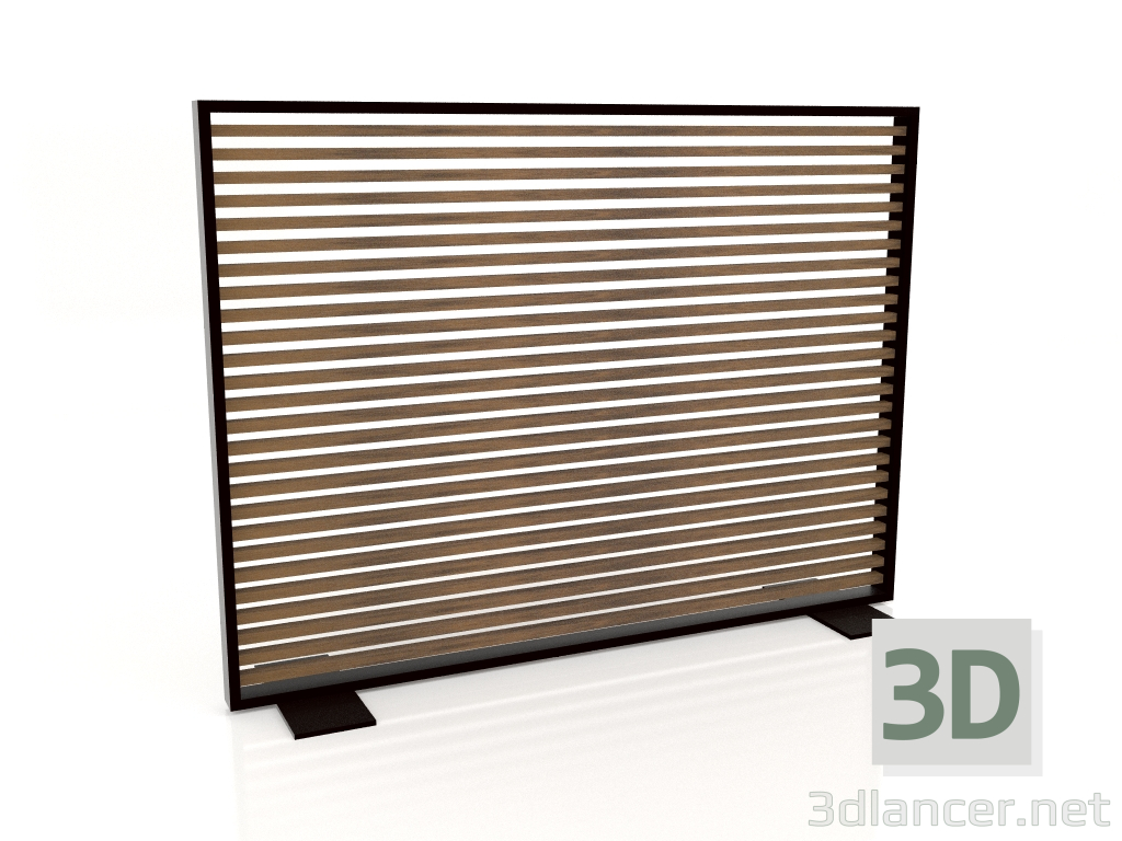 modèle 3D Cloison en bois artificiel et aluminium 150x110 (Teck, Noir) - preview